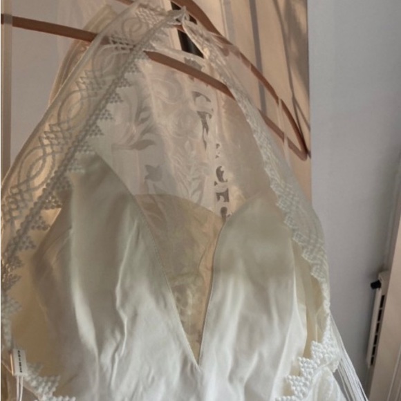 ❗️SALE❗️Rue de Seine Dallas western fringe bohemian Stevie lace wedding dress - Picture 11 of 16
